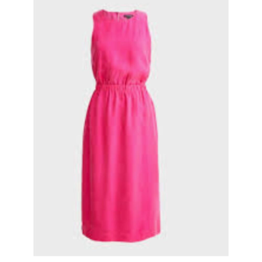 J.Crew NWT Pink Cinched-waist cupro midi dress Size XXS
